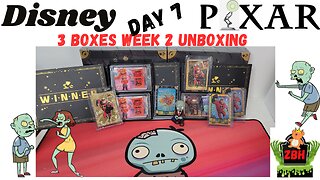Opening 3 boxes A Day 7 Week 2 Pixar 37th Anniversary Oscars Disney 100 Cards Black Box Unboxing