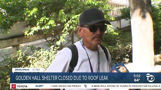 Golden Hall Homeless Shelter closed due to roof leak