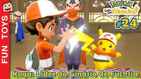 Pokémon: Let's Go #24 ⚡️ Enfrentamos KOGA o líder do ginásio de Fuchsia! E o Charmeleon EVOLUIU! 🔥