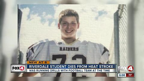 Riverdale High School student dies from heat stroke