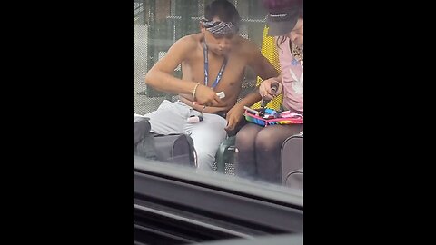 Junkies smoking meth and fentanyl at an LA bus stop as LAPD looks on powerless to act