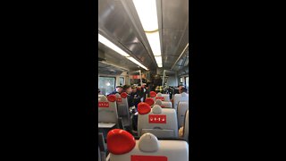 welsh and scottish national anthem bagpipes on train