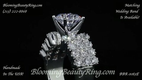 BBR 0083 Diamond Engagement Ring Handmade In The USA Wide Band With Many High Quality Diamonds