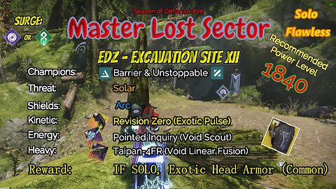 Destiny 2 Master Lost Sector: EDZ - Excavation Site XII on my Void Titan 5-19-23