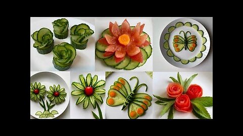 Super Salad Decoration ideas / Easy and Beautiful salad decoration / Tomato & cucumber decoration