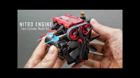 Building a Twin Cylinder Nitro Engine - Assembling and Starting Mini Engine Model Kit