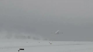 Snowy takeoff from runway 33 in Anchorage, Alaska (Feb 2022) Part - 1