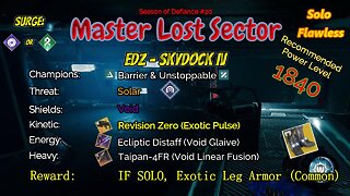 Destiny 2 Master Lost Sector: EDZ - Skydock IV on my Hunter, Solo-Flawless 4-6-23