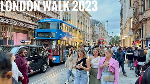 England,London City Summer Street Evening Tour | 2023 | (4k HDR) Virtual Walkng Tour around the City