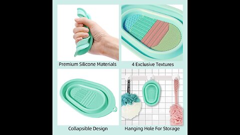 Silicon Makeup Brush Cleaning Mat with Brush Drying Holder Brush Cleaner Mat Portable Bear Shap...