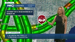 It's Live TV: Lauren is too eager to give the traffic report