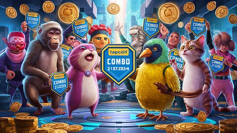 Combo 21.07 PixelTap Gemz TapCoins Baboon Hamster Kombat GoldVerse Bird MemeFI Cat ID Paws TimeFarm