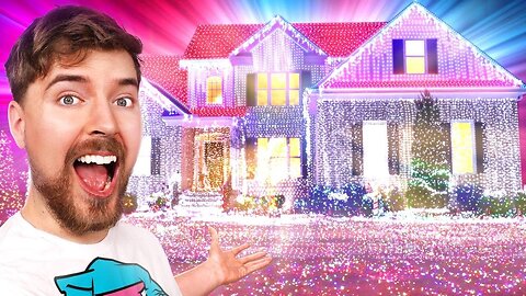 I Put 1,000,000,000 Christmas Lights On A House (World Record)!!!