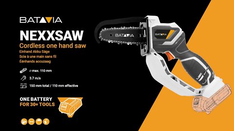 Nexxsaw – Cordless one hand chain saw including extension pole