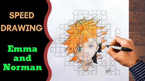 Speed Drawing Emma and Norman - The Promised Neverland [COLLAB]