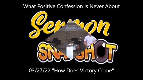 What Positive Confession is Never About
