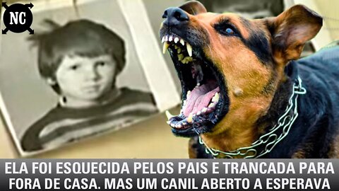 Ela foi esquecida pelos pais e trancada para fora de casa. Mas um canil aberto a esperava