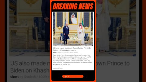 US also made mistakes: Saudi Crown Prince to Biden on Khashoggi's murder #shorts #news