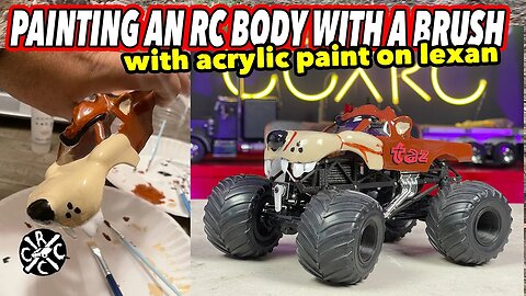 I Painted A Lexan RC Body WIth A Brush & Acrylic Paints. Check Out My Micro Taz Monster Truck!