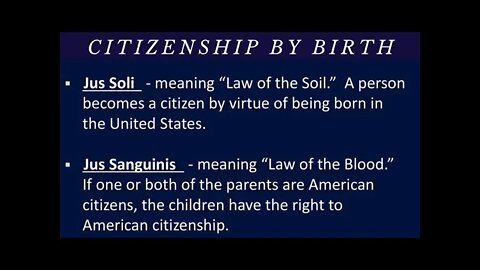 Excerpt: "Citizenship Through: Jus Soli and Jus Sanguinis"