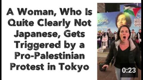 A Woman, Who Is Quite Clearly Not Japanese, Gets Triggered by a Pro-Palestinian Protest in Tokyo