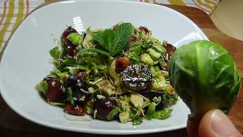 Raw Brussels Sprout Salad in 15 min