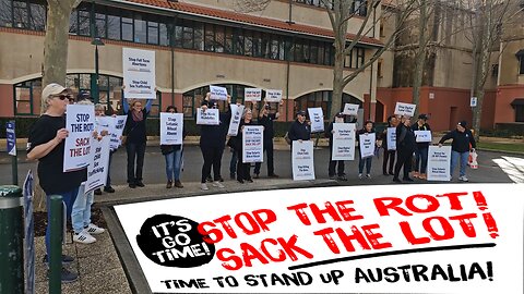 AustraliaONE does Stop The Rot Sack The Lot campaign outside Rockingham Council Building