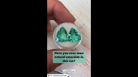 Colombian emerald 15.76tcw Massive rare trillion cuts pairs vivid green loose gemstone 💎