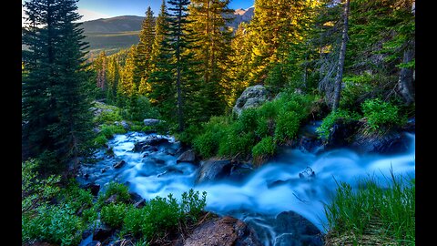 Calming Mountain Stream and Blue Noise ASMR 1 hour