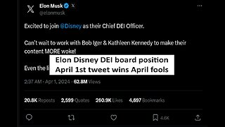 Elon Musk join Disney as DEI office April 1st tweet viral all week