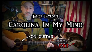 James Taylor's "Carolina In My Mind" on Easy Fingerstyle Guitar (with my cat)