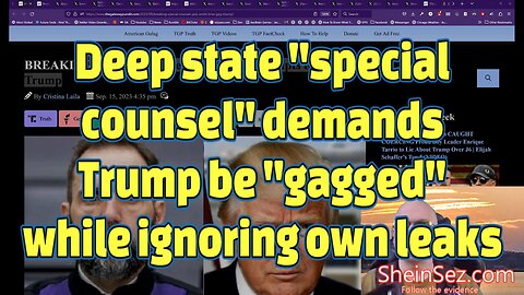 Deep state "special counsel" demands Trump be "gagged" while ignoring own leaks-SheinSez 294