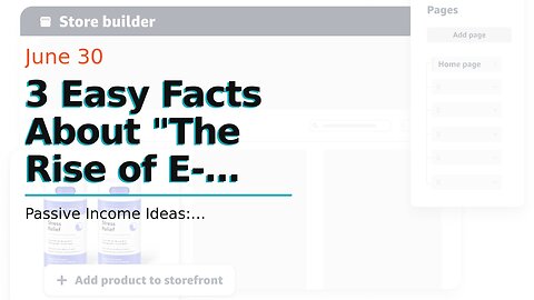 3 Easy Facts About "The Rise of E-commerce: How to Build a Successful Online Store" Shown