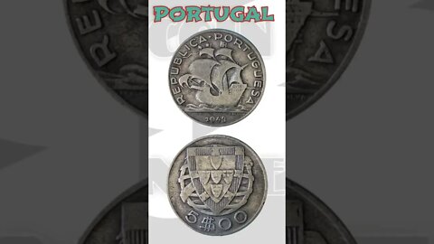 Portugal 5 Escudos 1943.#shorts #education #coinnotesz