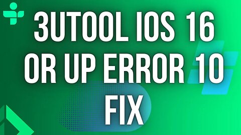 3utool ios 16 or up error 10 fix | How to fix Error 10 on iOS 16 with 3uTools