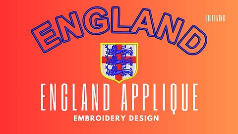 England Applique embroidery design | dst,pes,hus,cnd,vp3,jef,xxx files embroidery #shorts