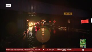 Roads under water in Livingston County after heavy rainfall