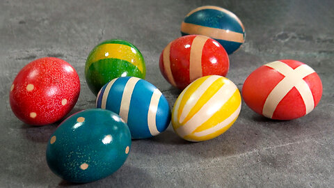 Dyeing Easter Eggs with Adhesive Tape