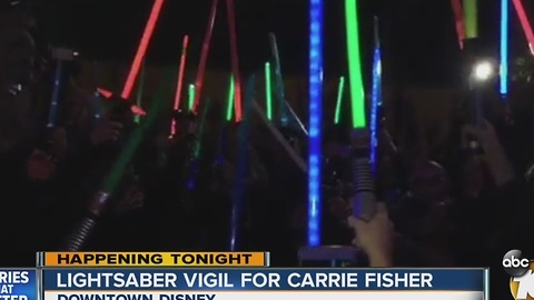 Lightsaber vigil for Carrie Fisher