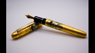 Platinum 3776 Century Kanazawa-haku Fujin Raijin 14K Gold Medium Nib #fountainpen #gold #jade