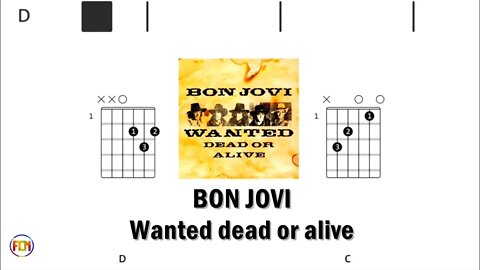 BON JOVI Wanted dead or alive - (Chords & Lyrics like a Karaoke) HD