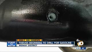 Thieves beginning to drill for gasoline