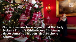 Melania's Christmas Decor Seen as Apparent Dig at Michelle O