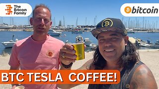 BITCOIN COFFEE FROM A TESLA!! ELON THIS SHOULD BE A STANDARD UPGRADE!