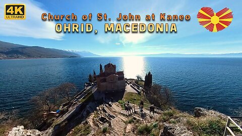 Kaneo Beach & Church of St. John in Ohrid, Macedonia | Winter Walking Tour | Insta360 X2