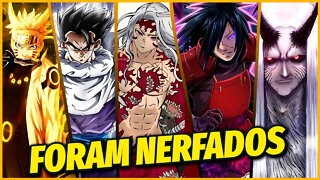 10 PERSONAGENSQUE FORAM NERFADOS PELO BEM DO ANIME | React Anime Pro