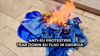 Anti-EU protesters tear down EU flag in Georgia