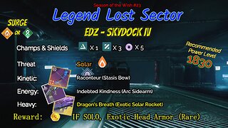 Destiny 2 Legend Lost Sector: EDZ - Skydock IV on my Strand Titan 1-31-24