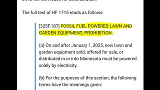 GAS LAWN MOWERS & EQUIPMENT, CHAIN SAWS, ETC ARE NEXT ON THE ANTI GAS CHOPPING BLOCK