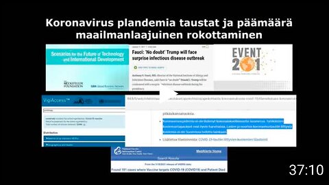 Koronavirus plandemia tausta ja päämäärä maailmanlaajuinen rokottaminen ja uusi maailma